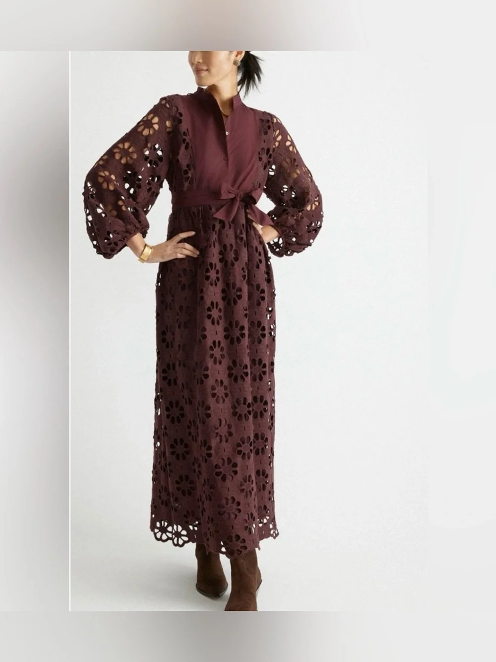 NWT Tuckernuck Lace Calliope Lace Maxi Dress size Large long sleeve - Picture 2 of 4